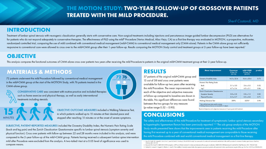 Abstract - Dr Costandi - Motion Study 2 year follow up of crossover patients treated with the Mild Procedure